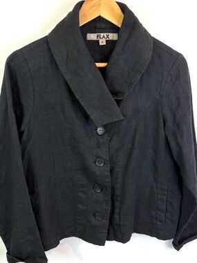 Flax 100% linen black/ Charcoal Blazer size S